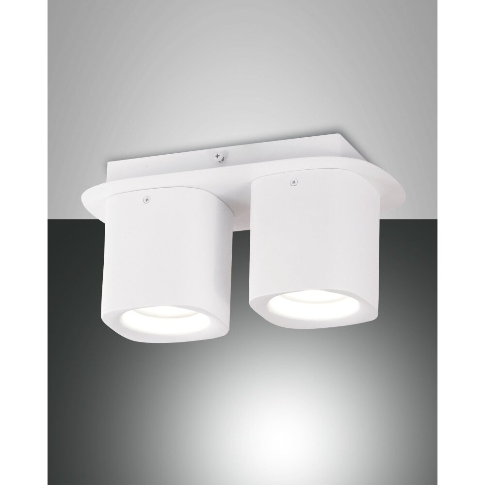 Spot Fabas Luce Smooth Blanc, 2 lumières main product photo