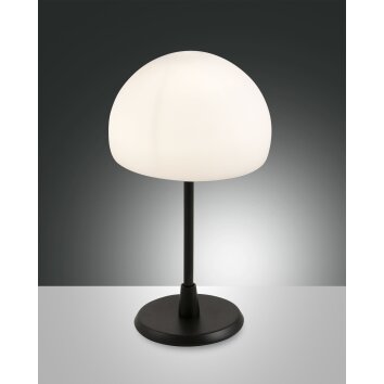 Lampe de table Fabas Luce Gaia LED Noir, 1 lumière