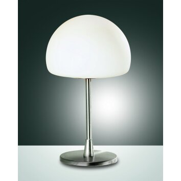 Lampe de table Fabas Luce Gaia LED Nickel mat, 1 lumière