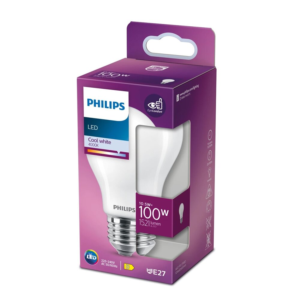Philips LED E27 10,5 Watt 4000 Kelvin 1521 Lumen main product photo