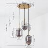 Suspension Verbania Laiton, 3 lumières