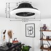 Ventilateur de plafond Pireaus LED Noir, 1 lumière, Télécommandes, Changeur de couleurs