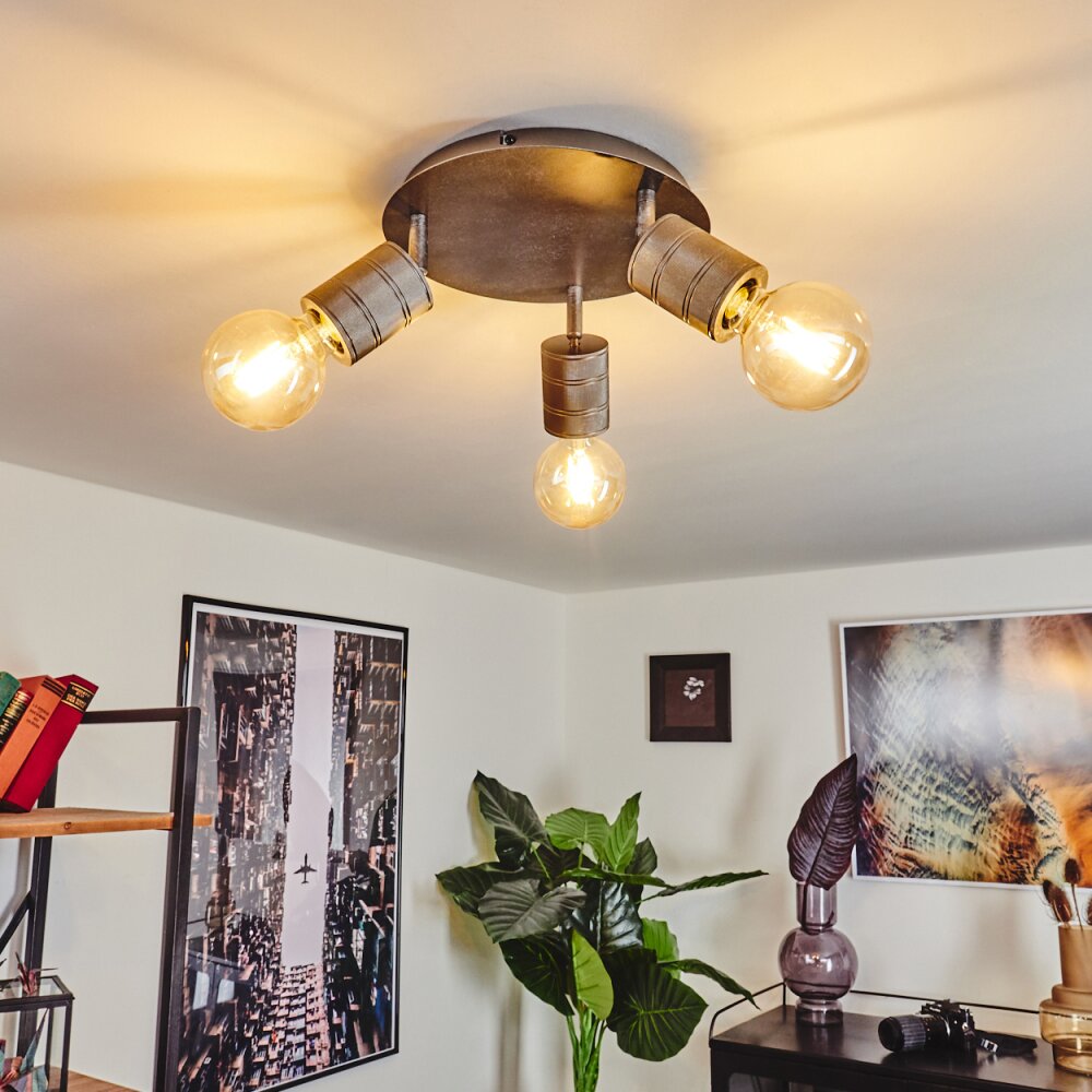 Plafonnier Tyldom Argent Oxydé, 3 lumières main product photo