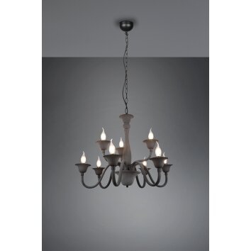 Lustre Trio Elsa Anthracite, 9 lumières