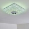 Plafonnier Lovisa LED Chrome, Blanc, 1 lumière, Télécommandes, Changeur de couleurs