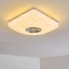 Plafonnier Lovisa LED Chrome, Blanc, 1 lumière, Télécommandes, Changeur de couleurs