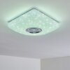 Plafonnier Lovisa LED Chrome, Blanc, 1 lumière, Télécommandes, Changeur de couleurs