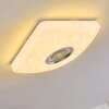 Plafonnier Lovisa LED Chrome, Blanc, 1 lumière, Télécommandes, Changeur de couleurs