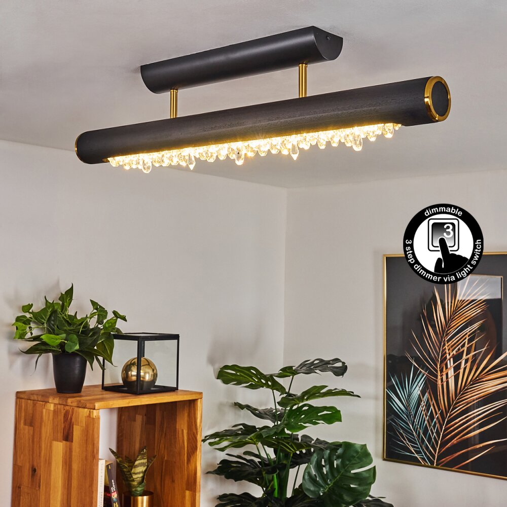 Plafonnier Rodeche LED Laiton, Noir, 1 lumière main product photo