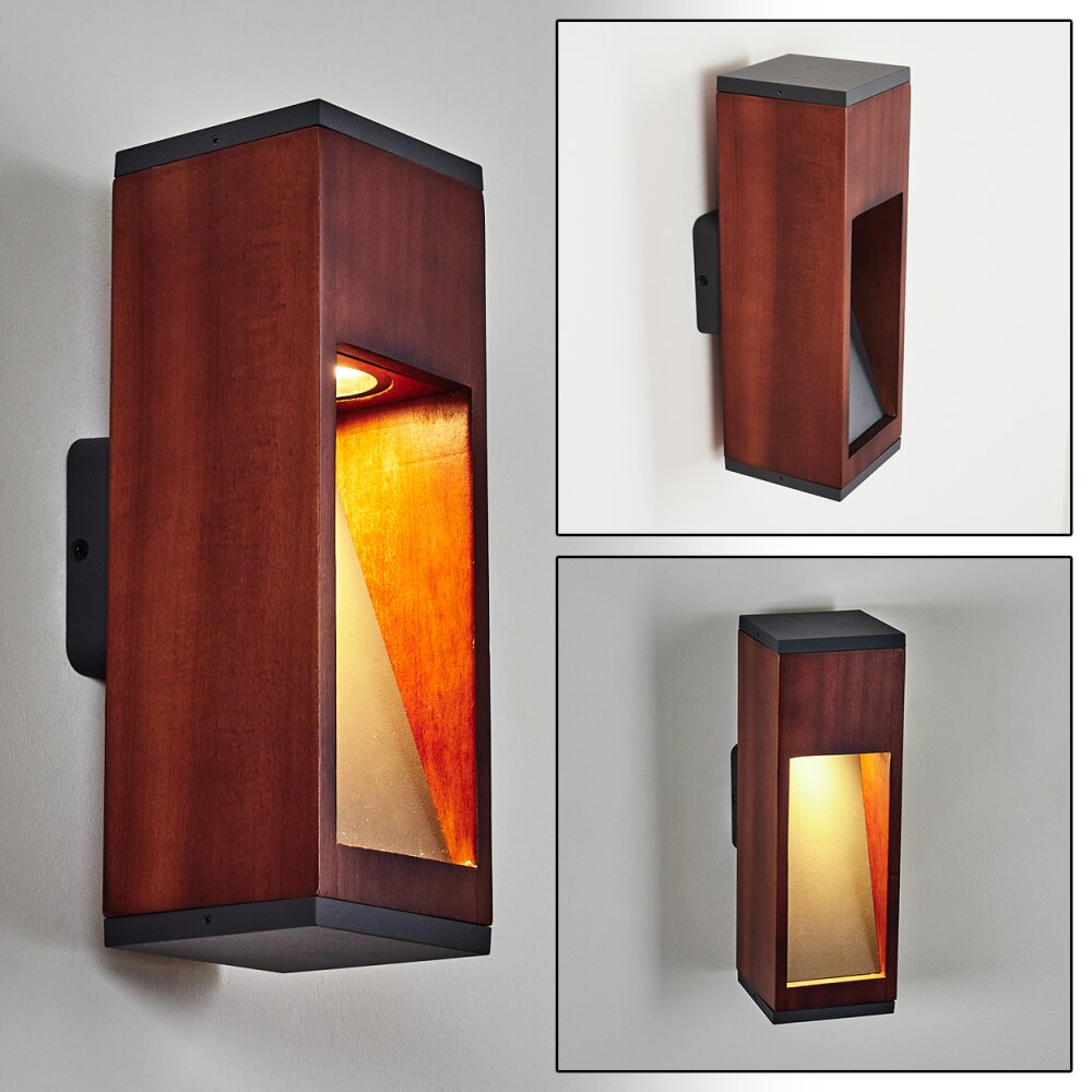 Applique murale d'extérieur Byremo Bois foncé, Noir, 1 lumière main product photo