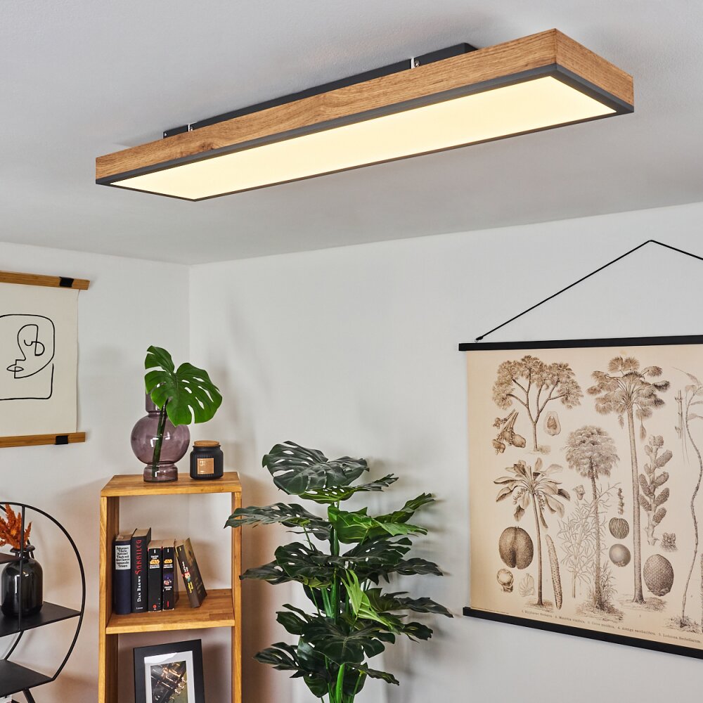 Plafonnier Salmi LED Couleur bois, Noir, Blanc, 1 lumière main product photo