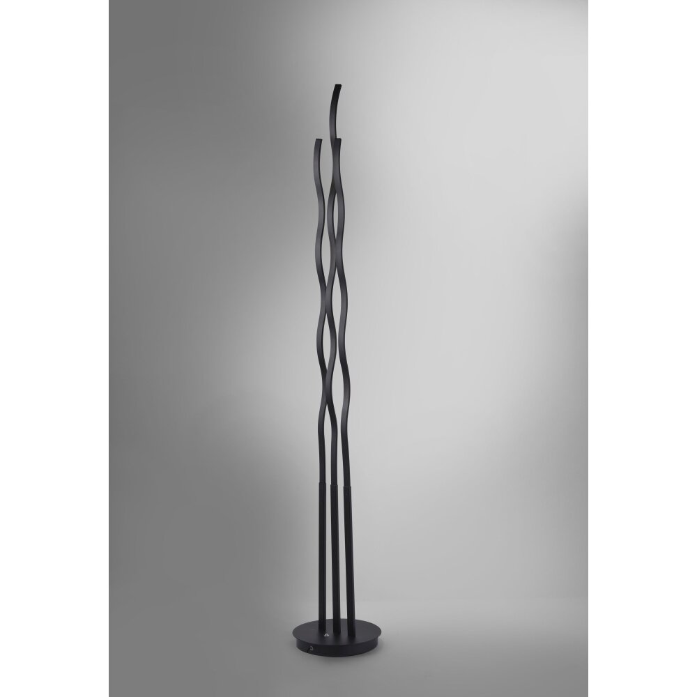 Lampadaire Leuchten-Direkt WAVE LED Noir, 3 lumières, Télécommandes main product photo