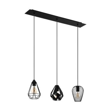 Suspension Eglo-Leuchten DISTAFF Noir, 3 lumières