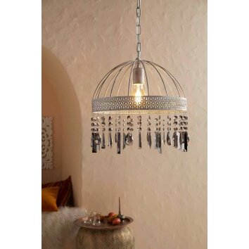 Suspension Eglo-Leuchten STEELEVILLE Noir, Transparent, 1 lumière