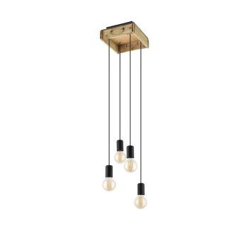 Suspension Eglo-Leuchten WOOTTON Brun, Noir, 4 lumières