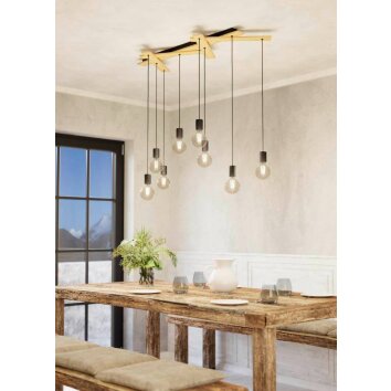 Suspension Eglo-Leuchten MONMOUNT Brun, Noir, 9 lumières