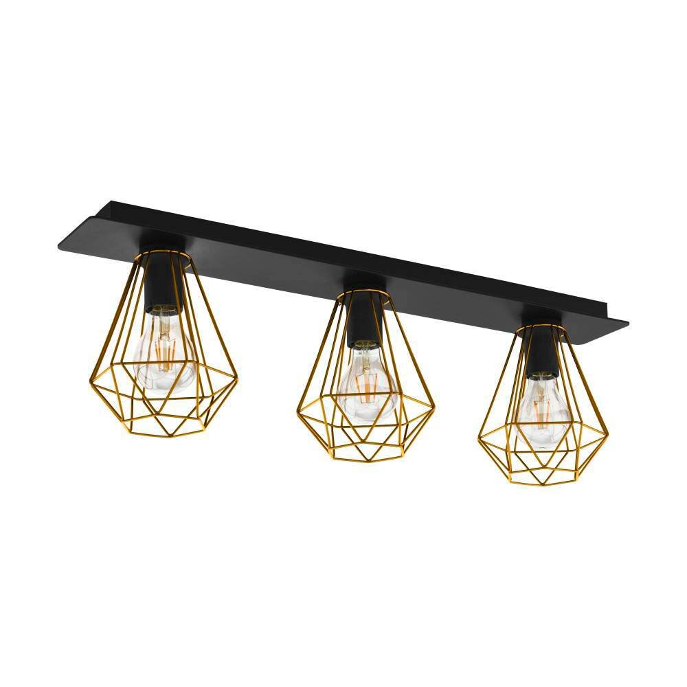 Plafonnier Eglo-Leuchten TARBES Laiton, Noir, 3 lumières main product photo