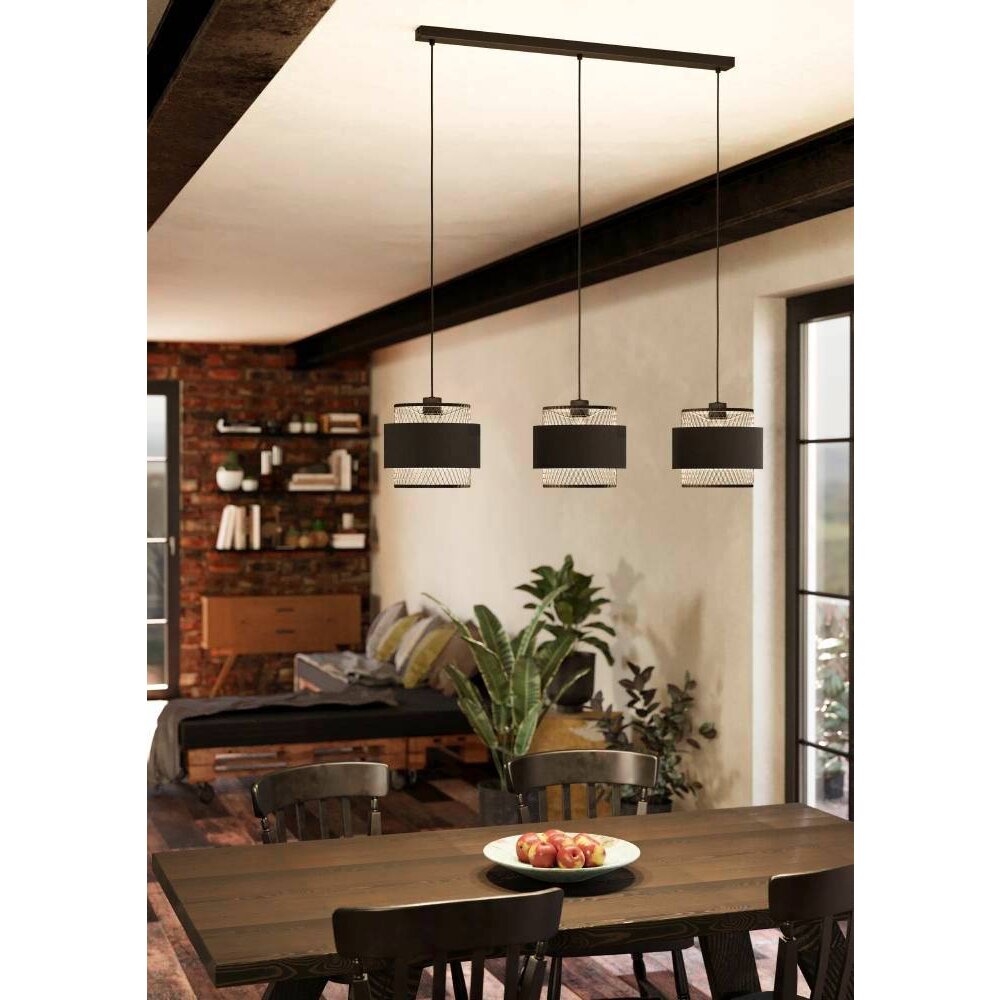 Suspension Eglo-Leuchten BAZELY Noir, 3 lumières main product photo