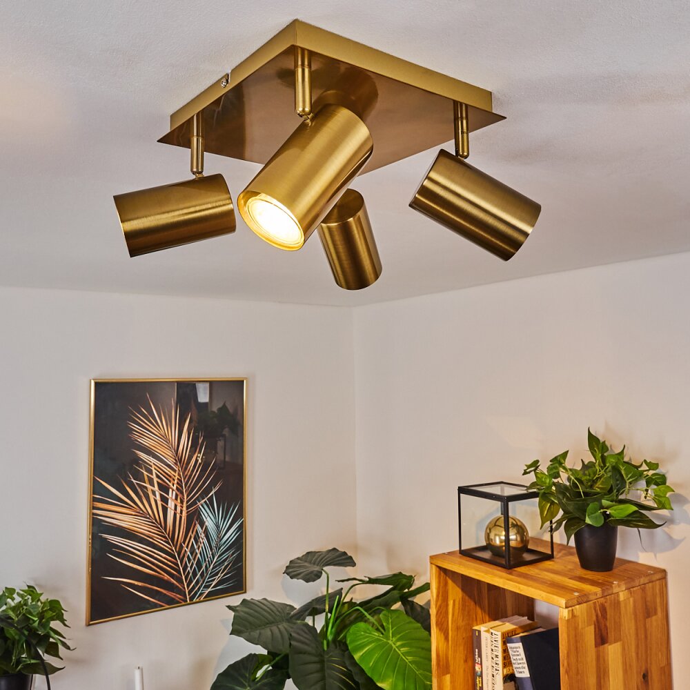 Plafonnier Zuoz Vieux laiton, 4 lumières main product photo