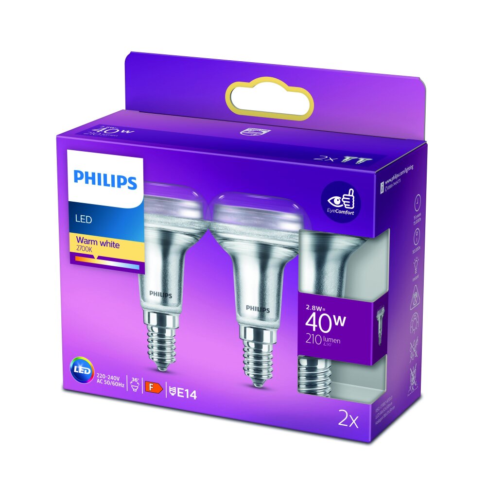 LED E14 2,8 Watt 2700 Kelvin 210 Lumen Philips main product photo