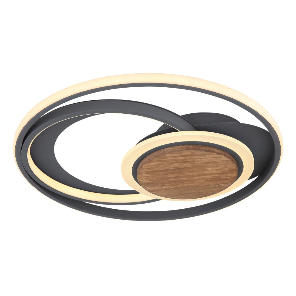 Plafonnier Globo NIRRA LED Bois foncé, Noir, 1 lumière main product photo