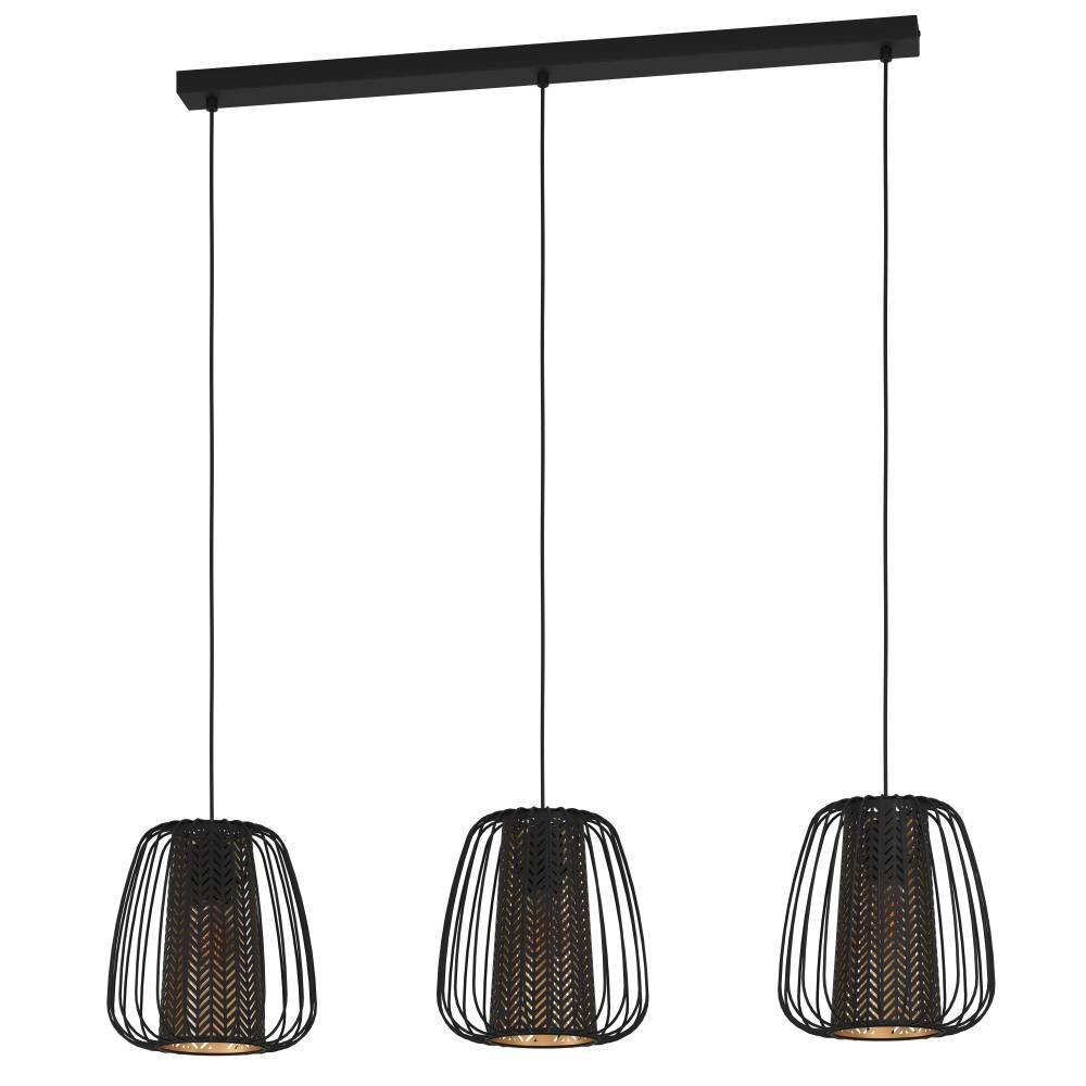 Suspension Eglo-Leuchten CURASAO Noir, 3 lumières main product photo