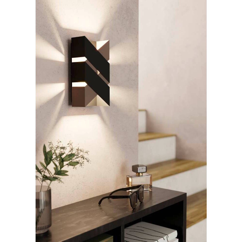 Applique murale Eglo-Leuchten GURARE LED Moka, Noir, 2 lumières main product photo