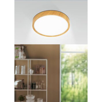 Plafonnier Eglo-Leuchten MUSURITA LED Couleur bois, 1 lumière
