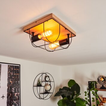 Plafonnier Hodne Écru, Noir, 2 lumières Plafonnier Hodne Écru, Noir, 2 lumières