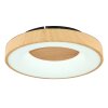 Plafonnier Globo JOLLI LED Couleur bois, 1 lumière, Télécommandes