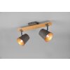 Plafonnier Trio-Leuchten Bell Brun foncé, Écru, Nickel mat, 2 lumières