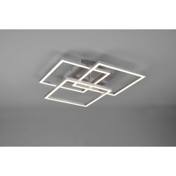 Plafonnier Reality Mobile LED Nickel mat, 1 lumière, Télécommandes