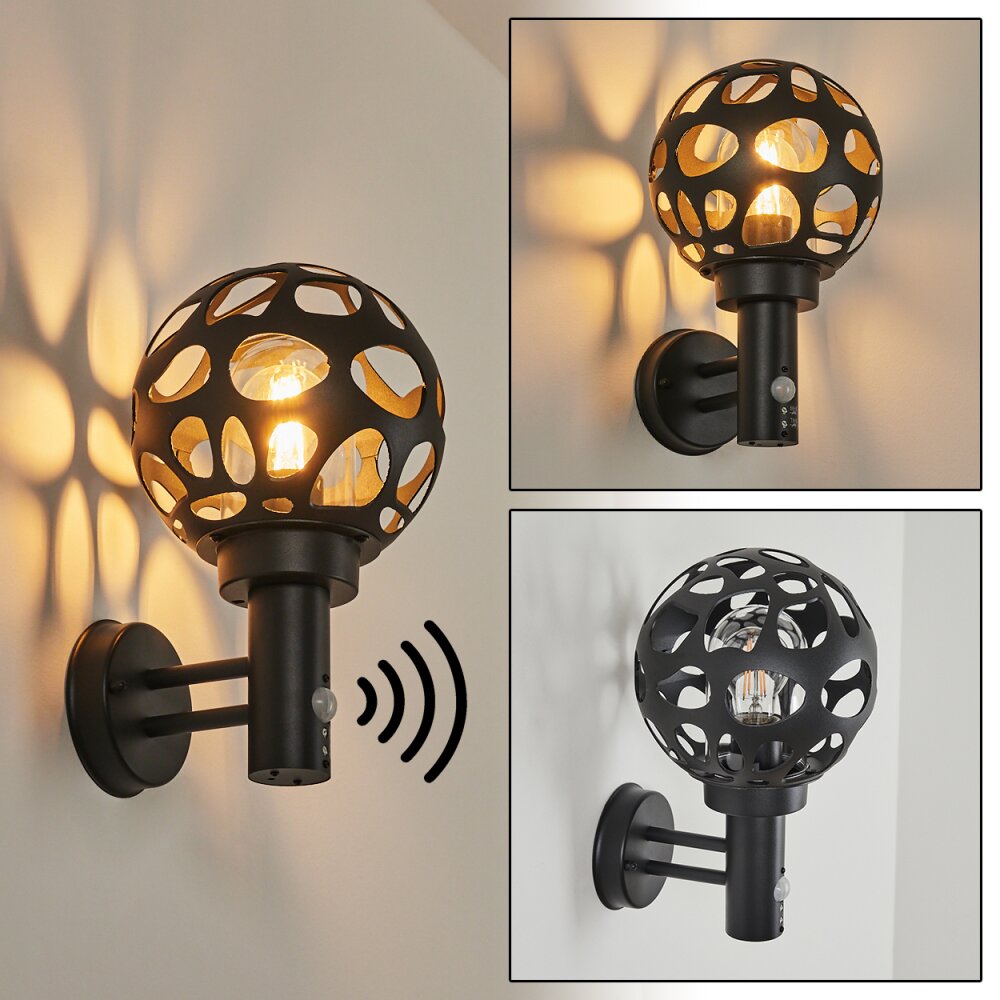 Applique murale d'extérieur Saaseg Anthracite, 1 lumière, Détecteur de mouvement main product photo