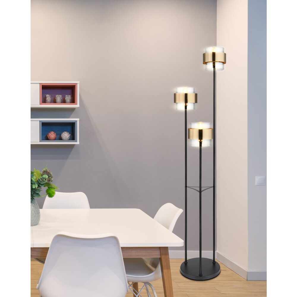 Lampadaire Globo MILLEY Noir, 3 lumières main product photo
