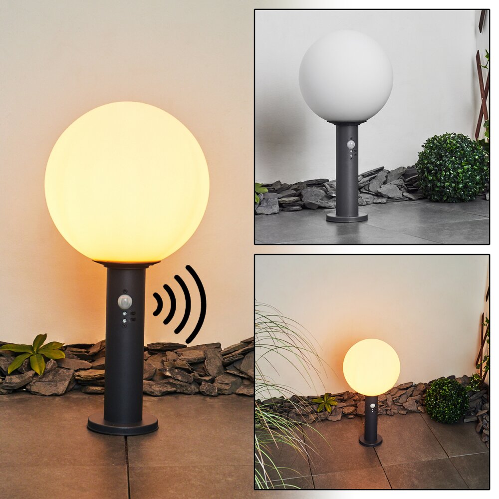 Borne lumineuse Bubodefo Anthracite, 1 lumière, Détecteur de mouvement main product photo
