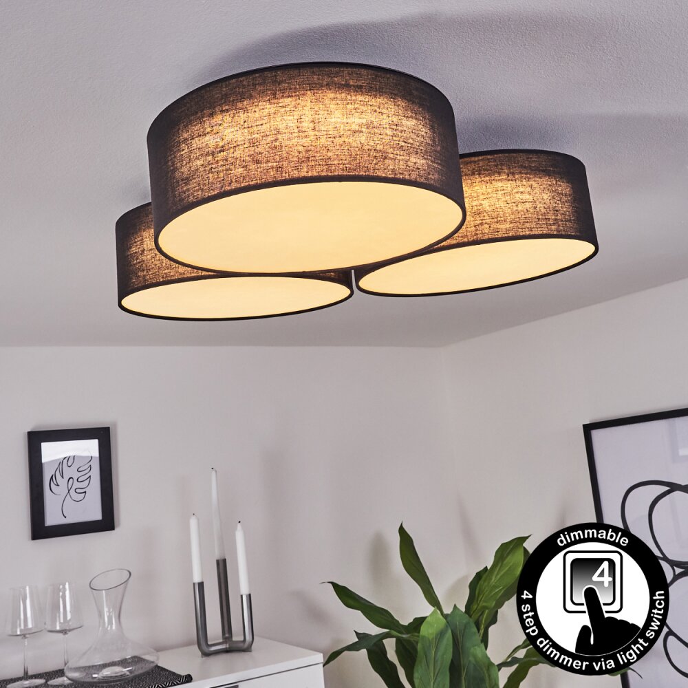 Plafonnier Purus LED Noir, 1 lumière main product photo