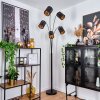 Lampadaire Bathinda Cuivré, Noir, 5 lumières