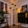 Lampadaire Bathinda Cuivré, Noir, 5 lumières
