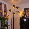 Lampadaire Bathinda Cuivré, Noir, 5 lumières