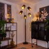Lampadaire Bathinda Cuivré, Noir, 5 lumières