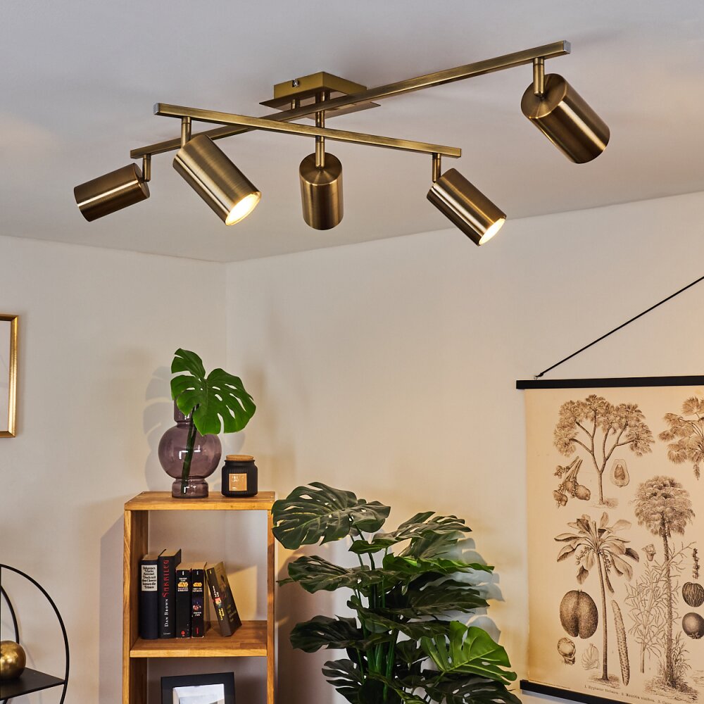 Plafonnier Zuoz Vieux laiton, 5 lumières main product photo