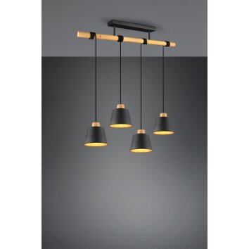 Suspension Trio-Leuchten Harris Noir, 4 lumières