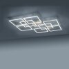 Plafonnier Paul-Neuhaus Q-INIGO LED Acier brossé, 7 lumières, Télécommandes