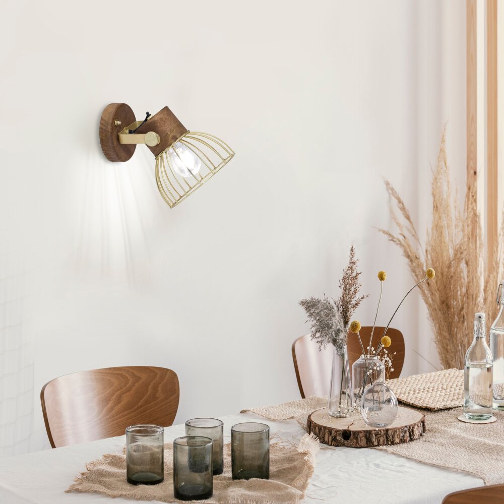 Applique murale Leuchten-Direkt ALAMI Bois foncé, 1 lumière main product photo