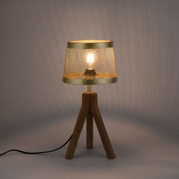 Lampe de table Leuchten-Direkt FREDERIK Bois foncé, 1 lumière
