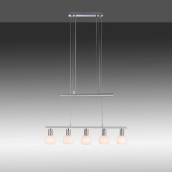 Suspension Leuchten-Direkt BENEDIKT Acier brossé, 5 lumières Suspension Leuchten-Direkt BENEDIKT Acier brossé, 5 lumières