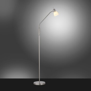 Lampadaire Leuchten-Direkt KARO Acier brossé, 1 lumière