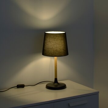 Lampe de table Leuchten-Direkt NIMA Écru, Noir, 1 lumière