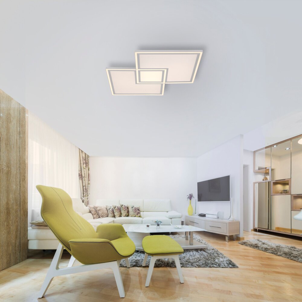 Plafonnier Leuchten-Direkt EDGING LED Blanc, 1 lumière, Télécommandes main product photo