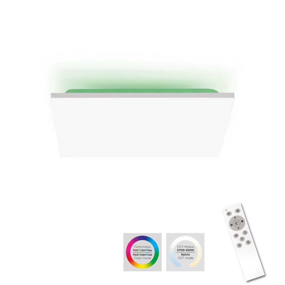 Plafonnier Leuchten-Direkt GUSTAV LED Blanc, 1 lumière, Télécommandes, Changeur de couleurs main product photo